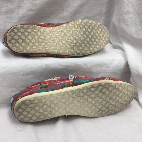 TOMS Colorful Classic Canvas Slip On Flats Size 7 - Picture 6 of 8
